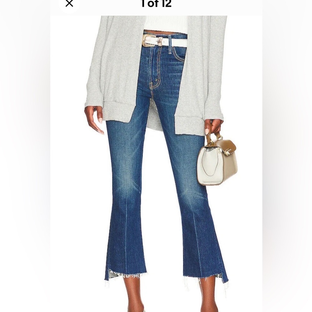 MOTHER Ankle Cropped Jeans Insider Crop Step Fray sz 30 color bad reputation NWT